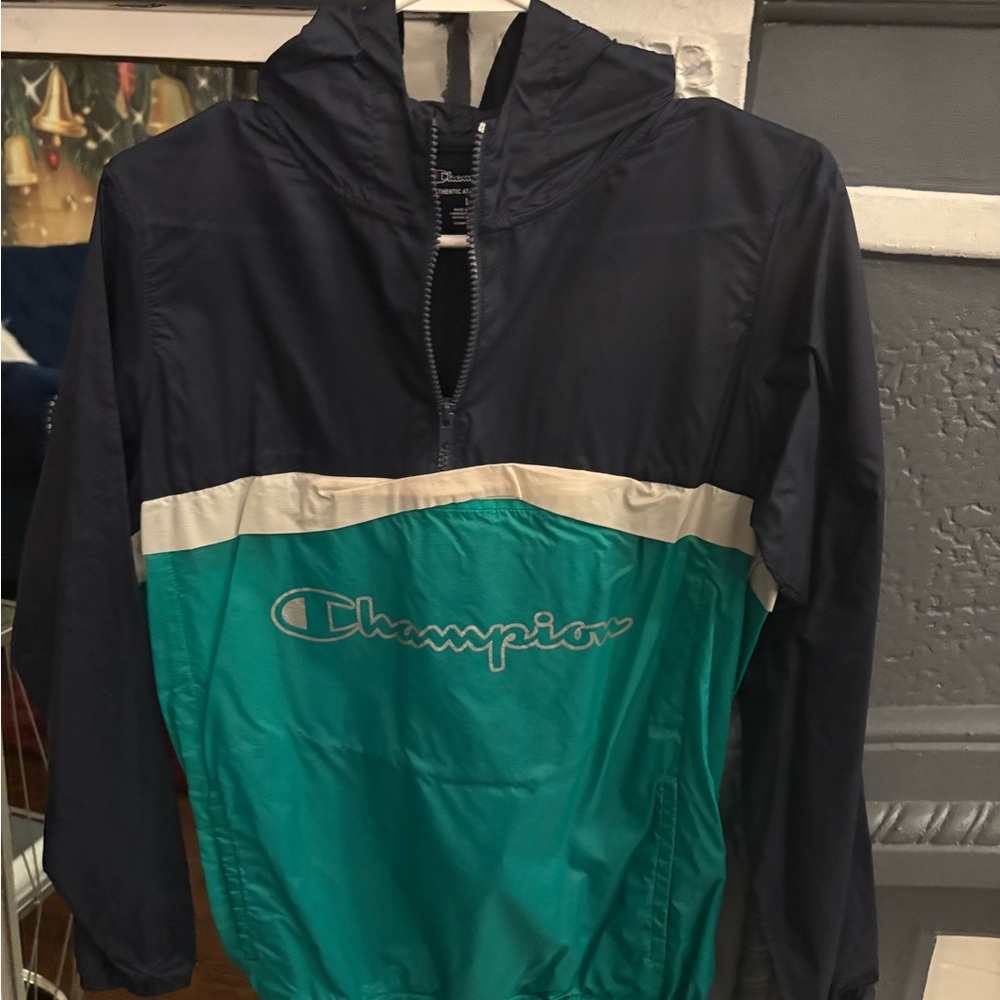 Champion Black and Teal Windbreaker